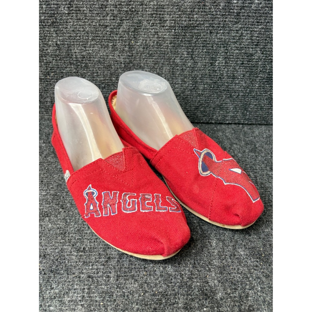 TOMS Los Angeles Angels MLB Red Canvas Slip On Shoes Womens 8 Alpargata Flats